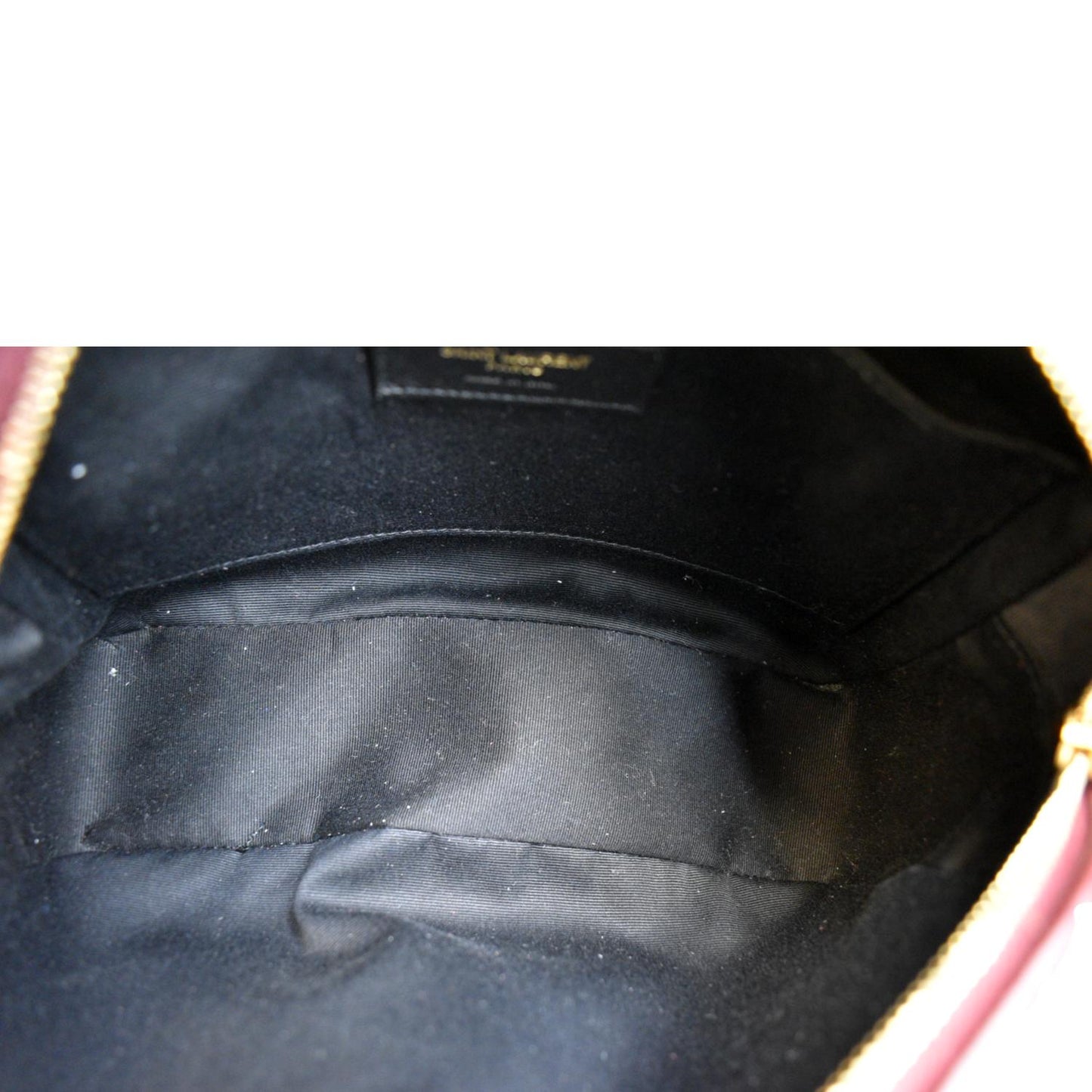 YVES SAINT LAURENT Lou Camera Chevron Leather Crossbody Bag Maroon