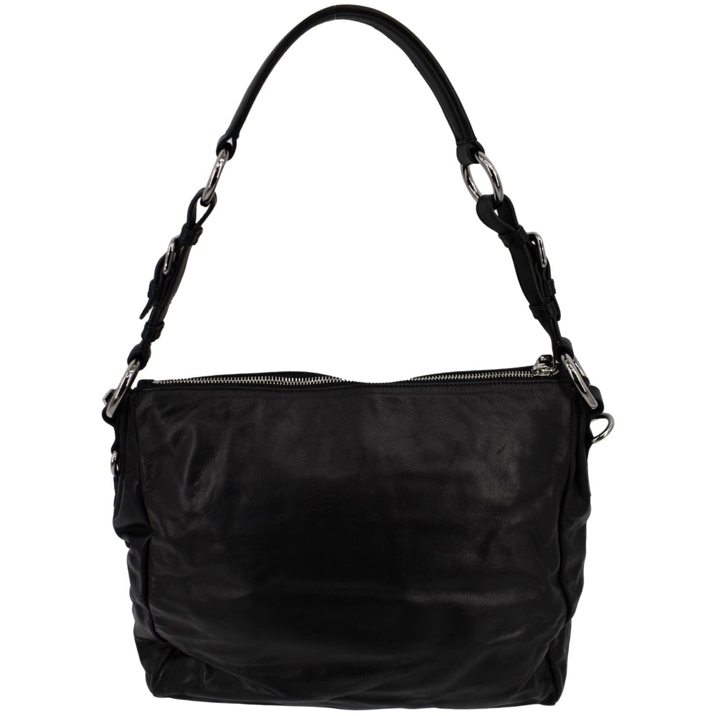 PRADA Leather Shoulder Bag Black
