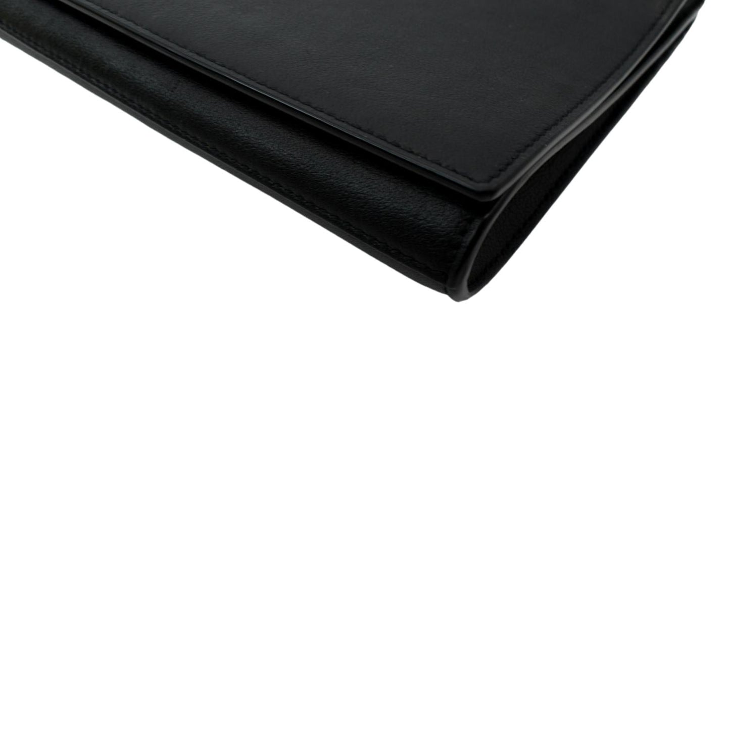 YVES SAINT LAURENT Belle de Jour Leather Clutch Bag Black