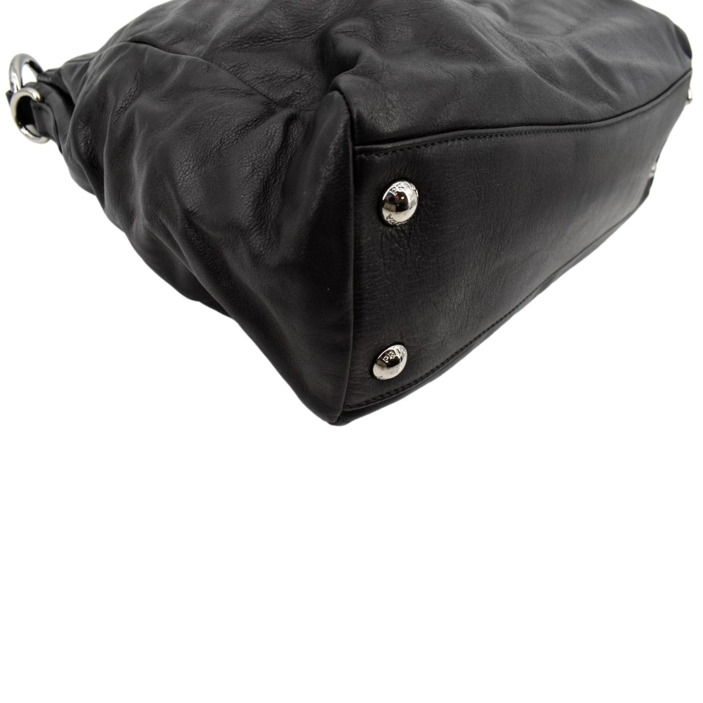 PRADA Leather Shoulder Bag Black