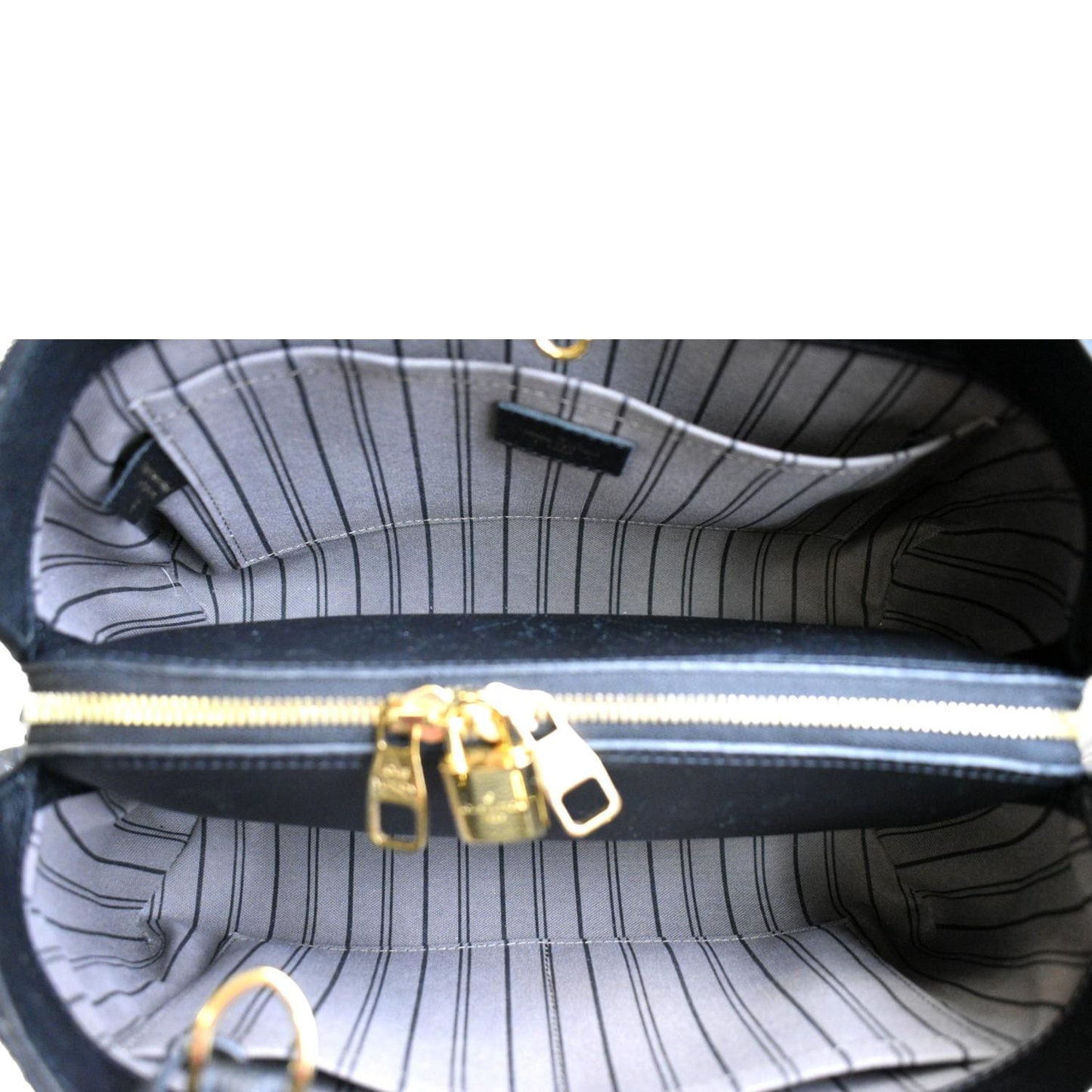 LOUIS VUITTON Montaigne MM Monogram Empreinte Shoulder Bag Black
