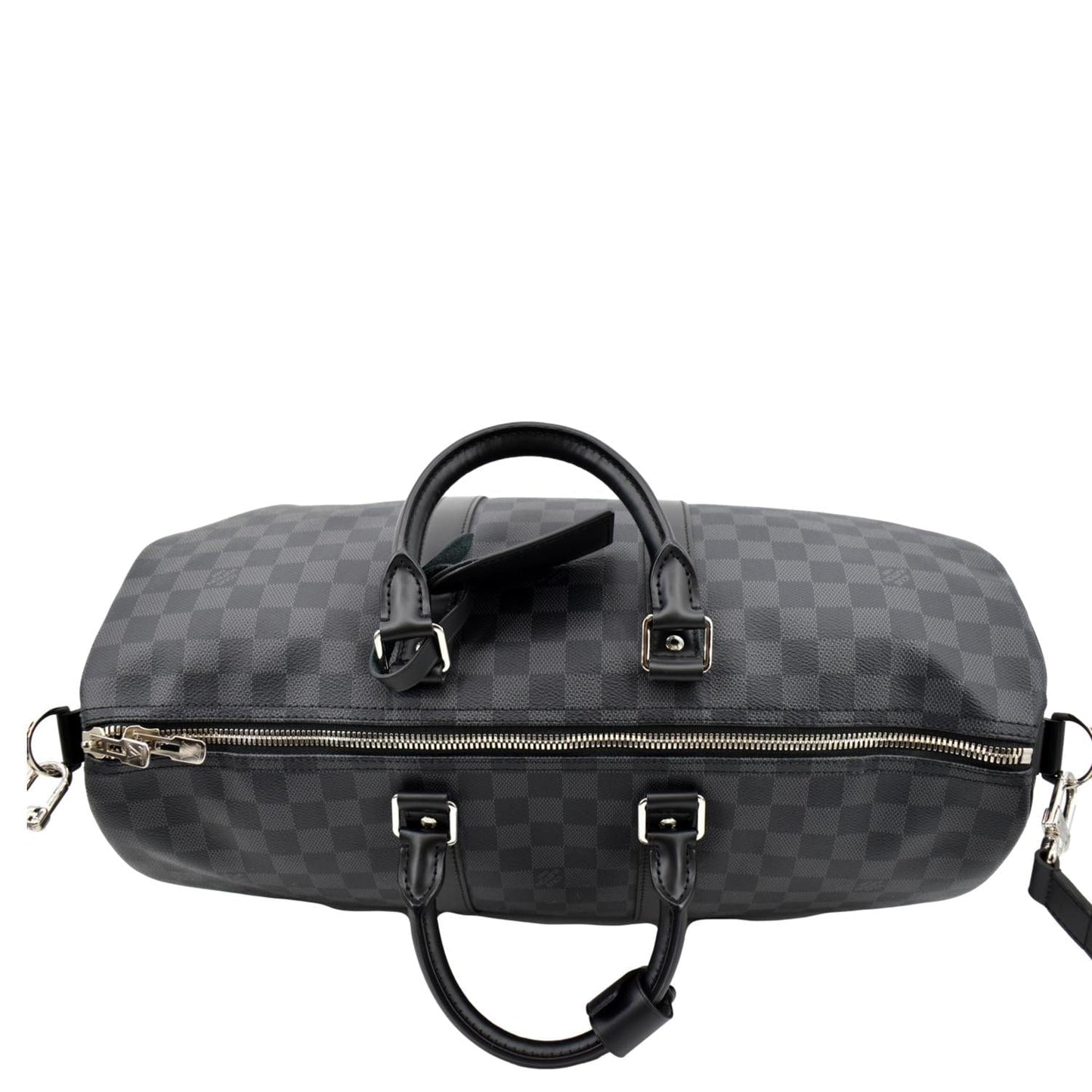 LOUIS VUITTON Keepall 45 Bandouliere Damier Graphite Travel Bag Black