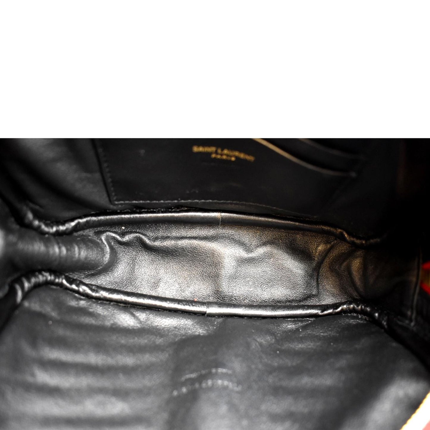 YVES SAINT LAURENT Lou Chevron Leather Camera Crossbody Bag Red