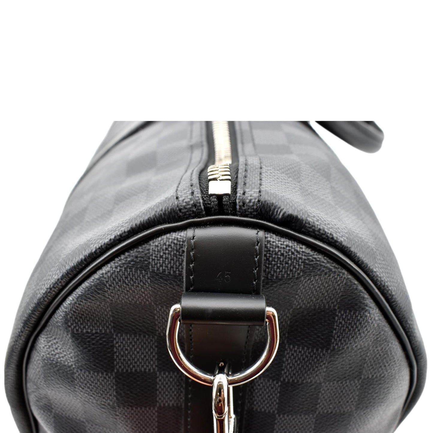 LOUIS VUITTON Keepall 45 Bandouliere Damier Graphite Travel Bag Black