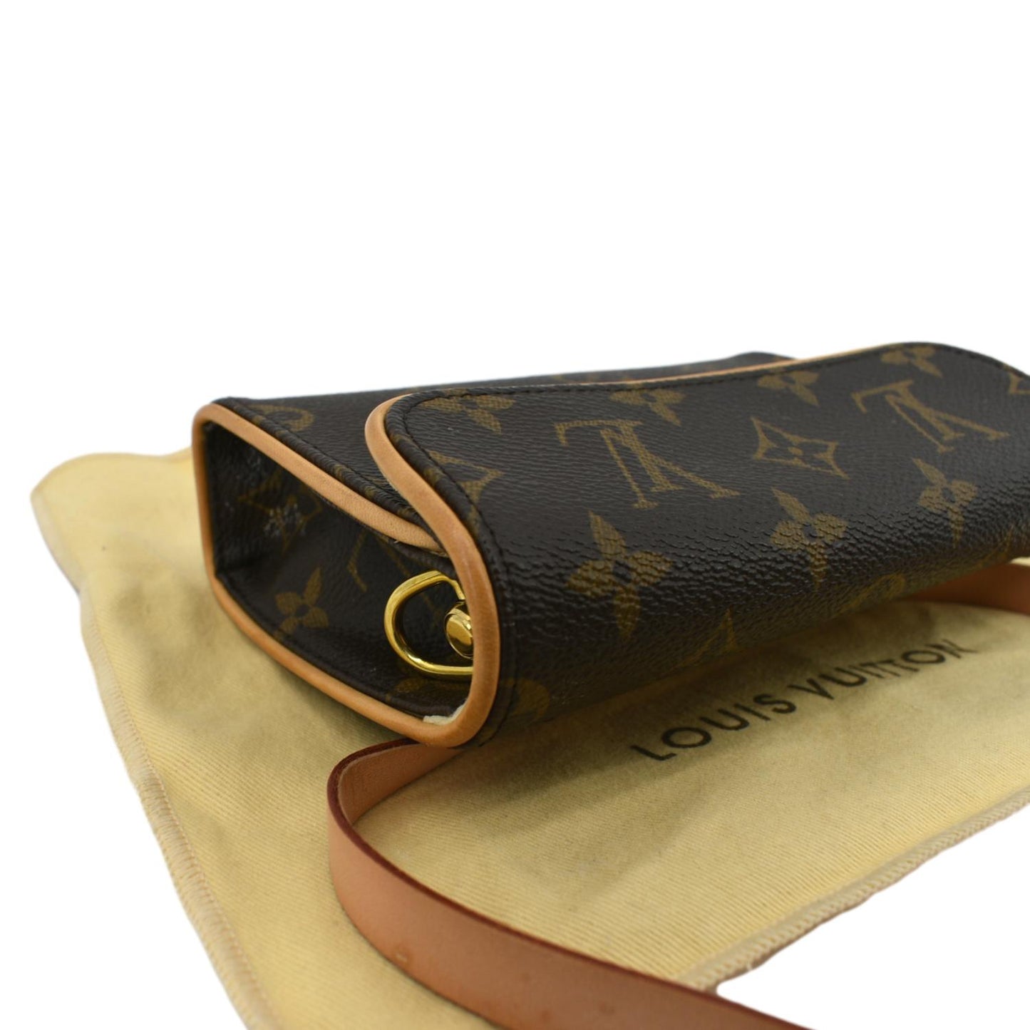 LOUIS VUITTON Pochette Florentine Monogram Canvas Belt Bag Brown