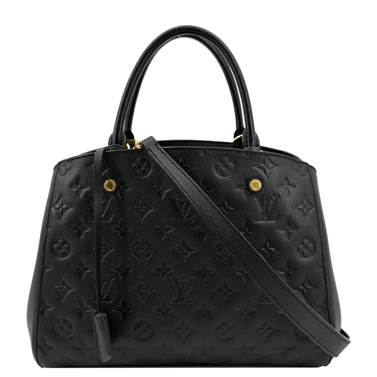 LOUIS VUITTON Montaigne MM Monogram Empreinte Shoulder Bag Black