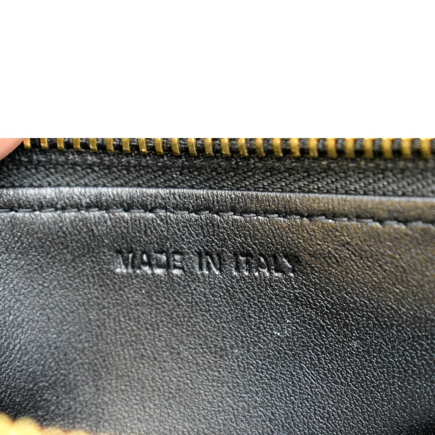 CHRISTIAN DIOR Caro Cannage Calfskin Zipped Pouch Black