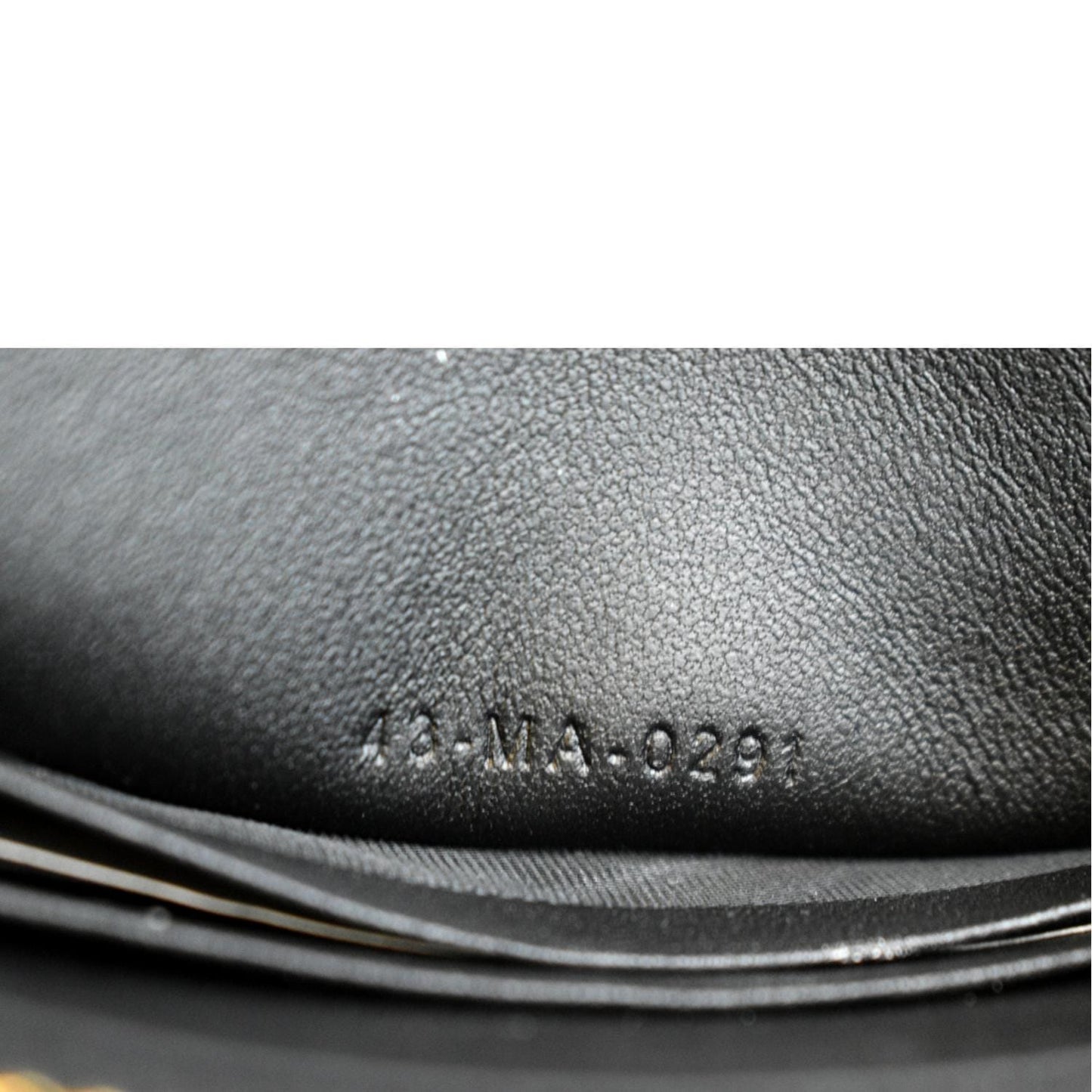 CHRISTIAN DIOR Caro Cannage Calfskin Zipped Pouch Black