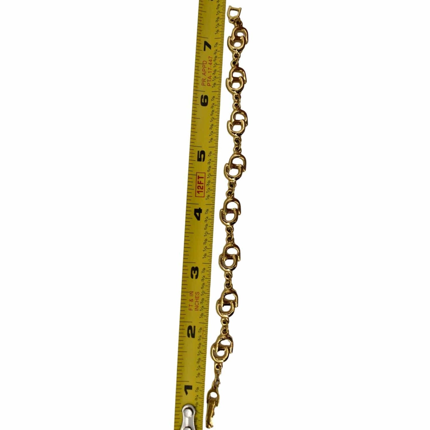 CHRISTIAN DIOR CD Logo Chain Link Short Bracelet Gold