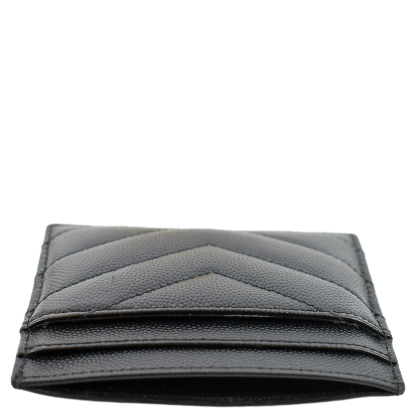 YVES SAINT LAURENT Monogram Grain Leather Card Case Black