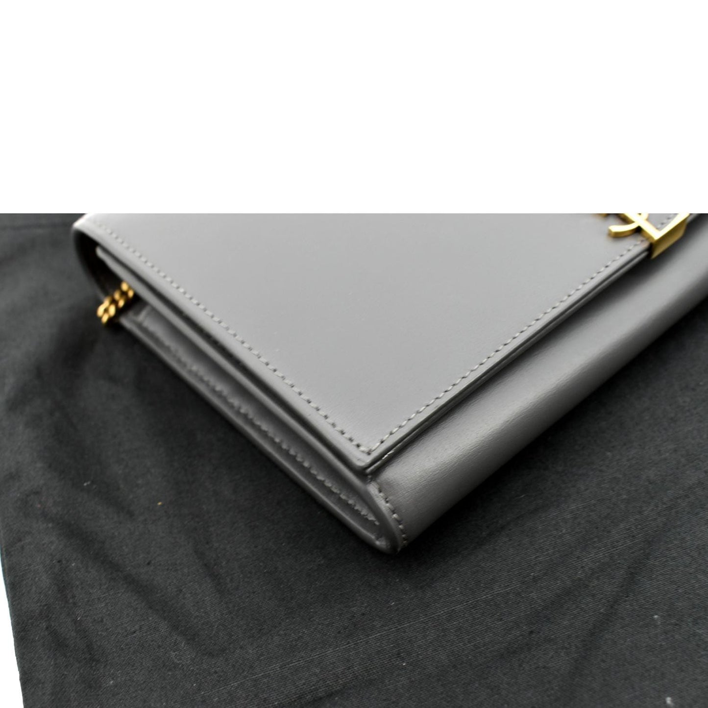 Yves Saint Laurent Flap Leather Shoulder Bag Light Gray- sold