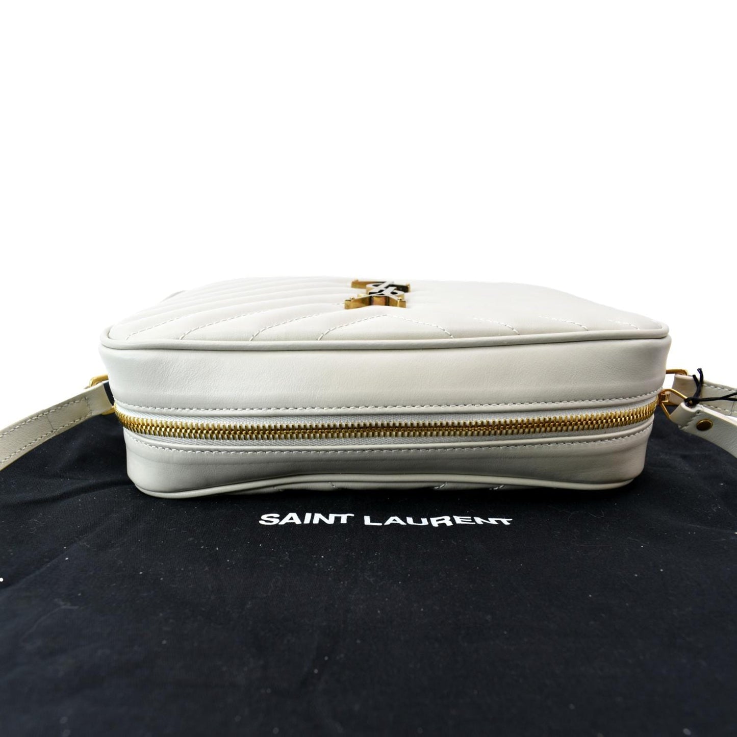 YVES SAINT LAURENT Mini Lou Matelasse Leather Camera Bag White