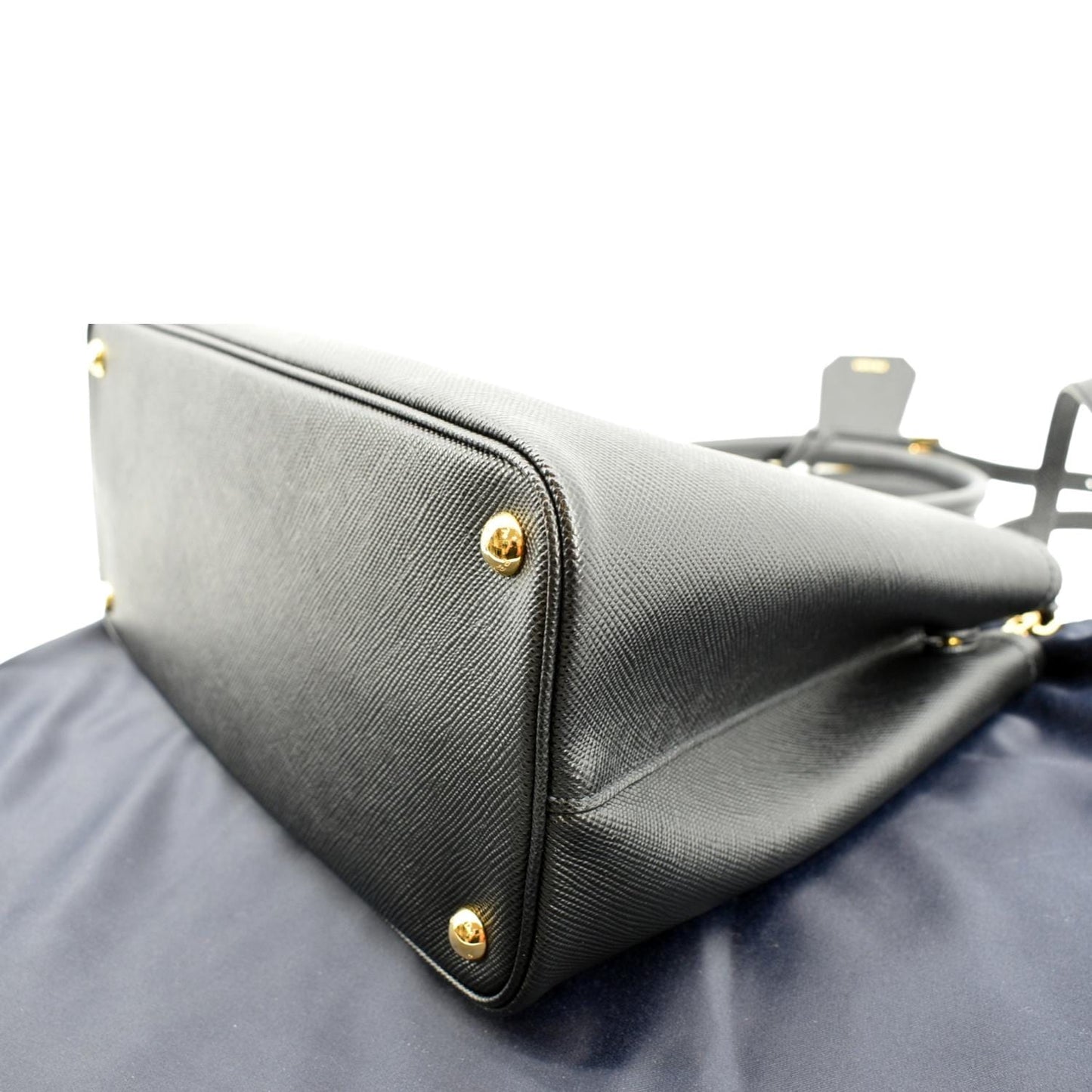 PRADA Double Handle Saffiano Leather Tote Bag Black