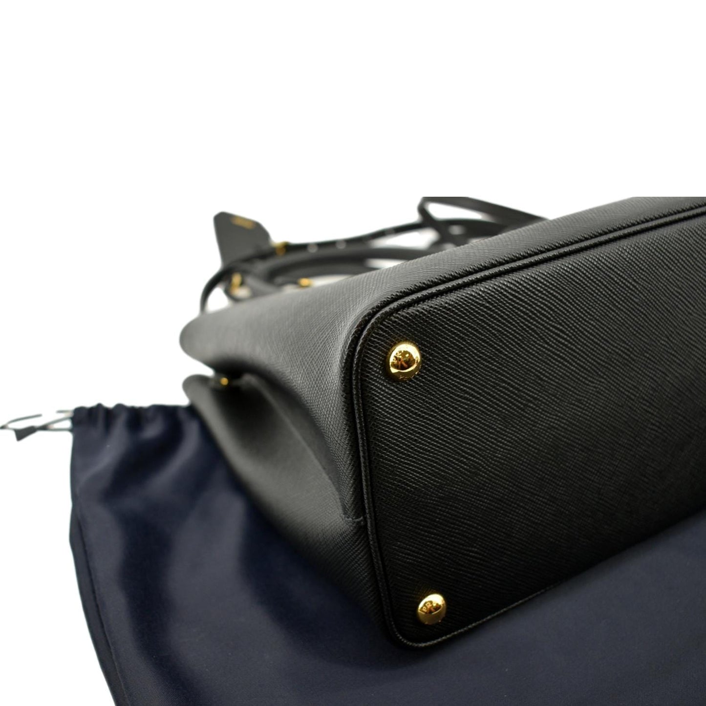 PRADA Double Handle Saffiano Leather Tote Bag Black