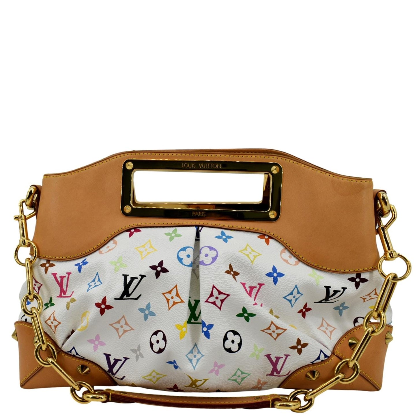 LOUIS VUITTON Judy GM White Monogram Canvas Multicolor