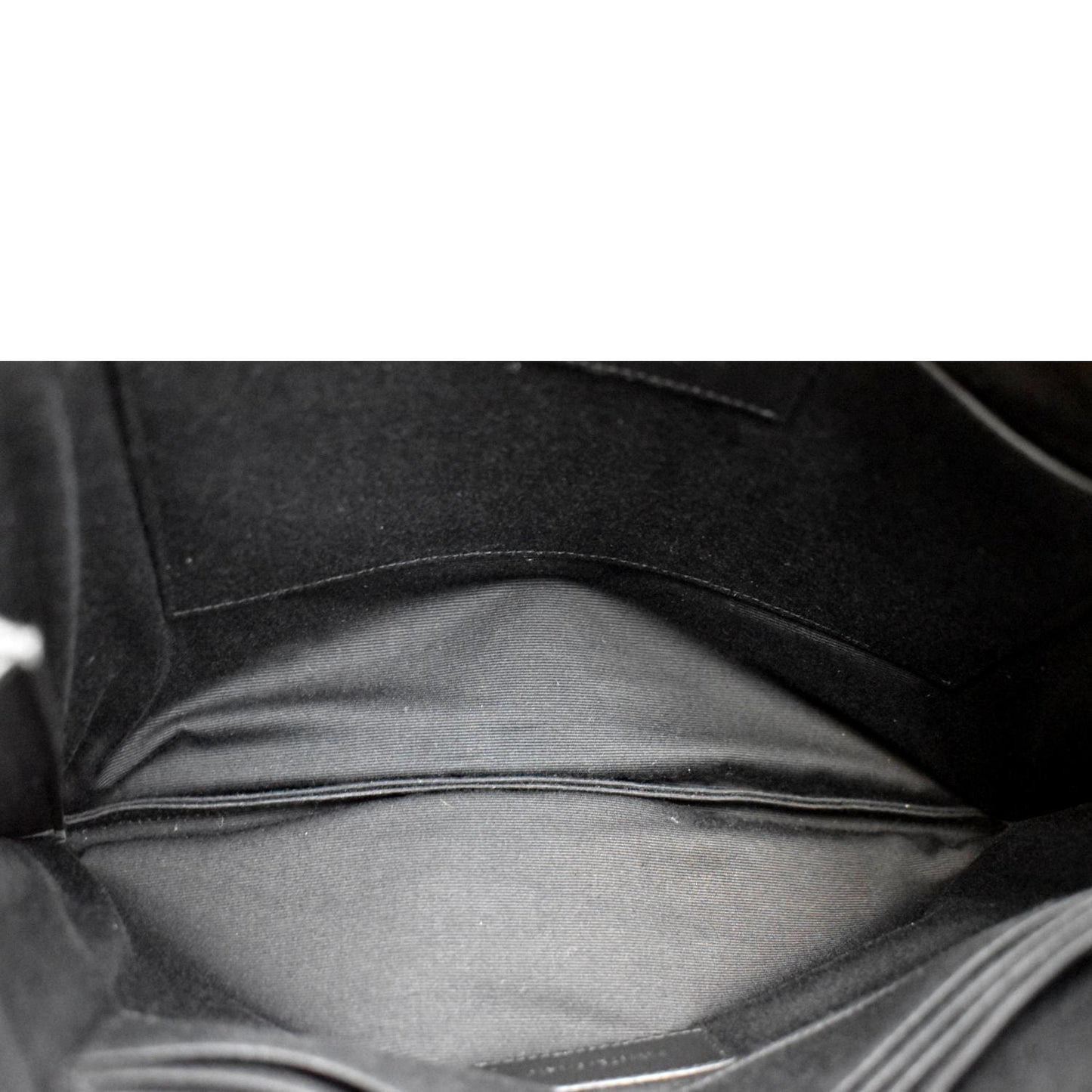 YVES SAINT LAURENT Zip Studded Leather Pouch Black