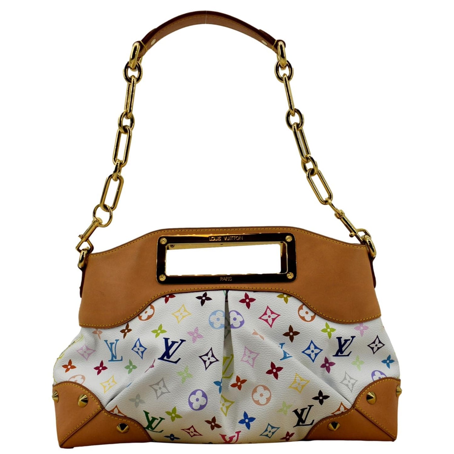 LOUIS VUITTON Judy GM White Monogram Canvas Multicolor
