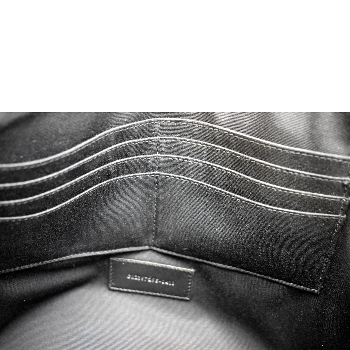 YVES SAINT LAURENT Zip Studded Leather Pouch Black