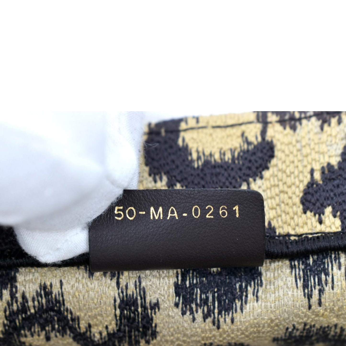 CHRISTIAN DIOR Leopard Medium Book Mizza Embroidered Tote Bag Beige