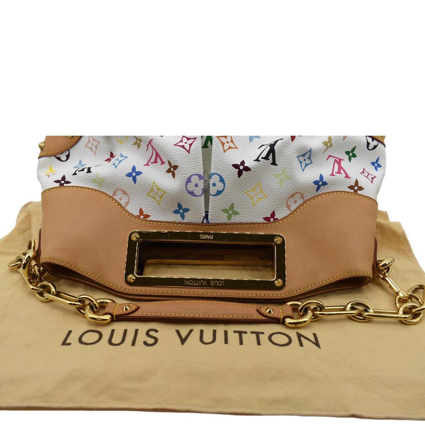 LOUIS VUITTON Judy GM White Monogram Canvas Multicolor