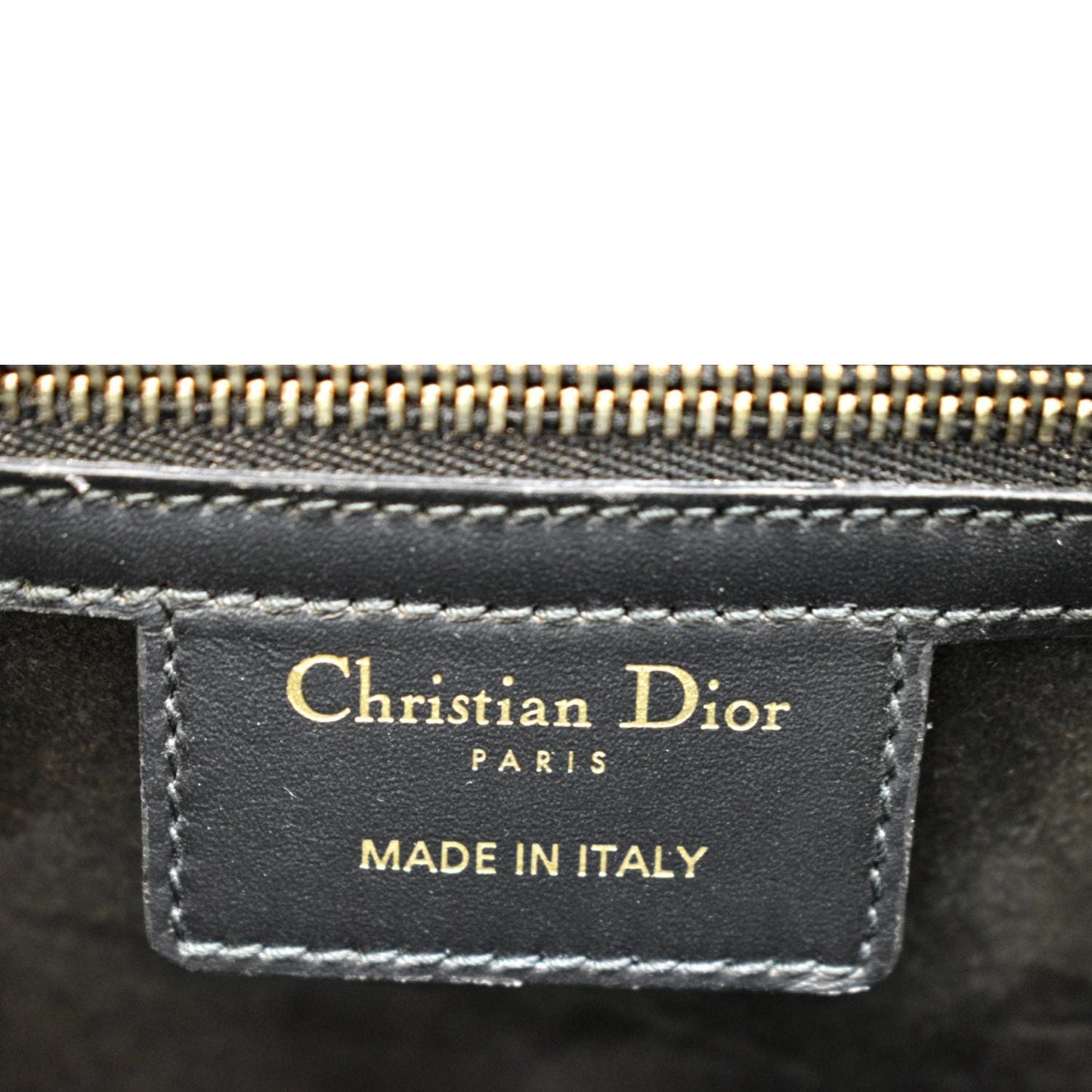 CHRISTIAN DIOR D Fence Calfskin Leather Saddle Bag Black