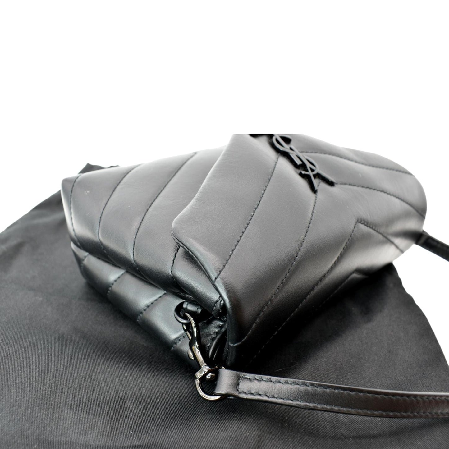 YVES SAINT LAURENT Loulou Toy Matelasse Leather Crossbody Bag Black