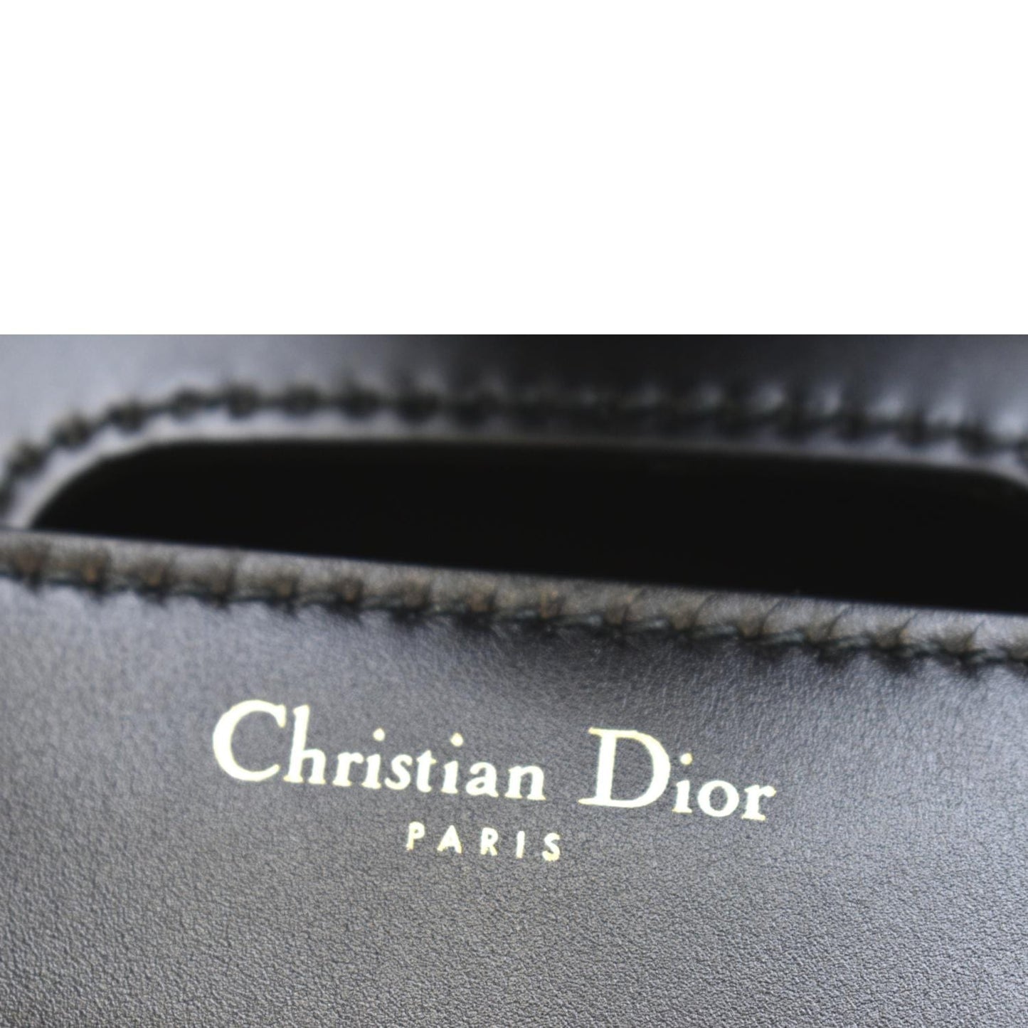 CHRISTIAN DIOR D Fence Calfskin Leather Saddle Bag Black