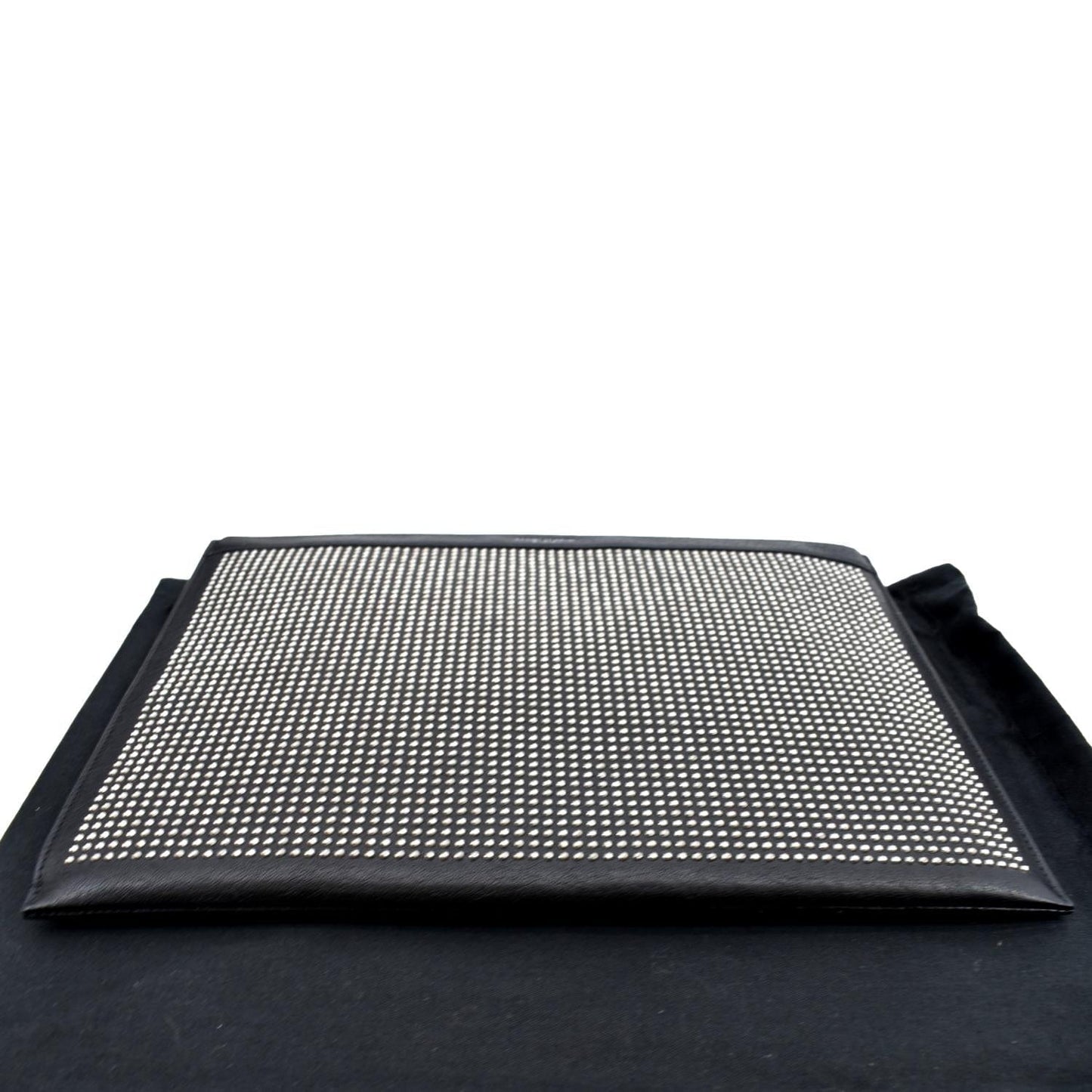 YVES SAINT LAURENT Zip Studded Leather Pouch Black