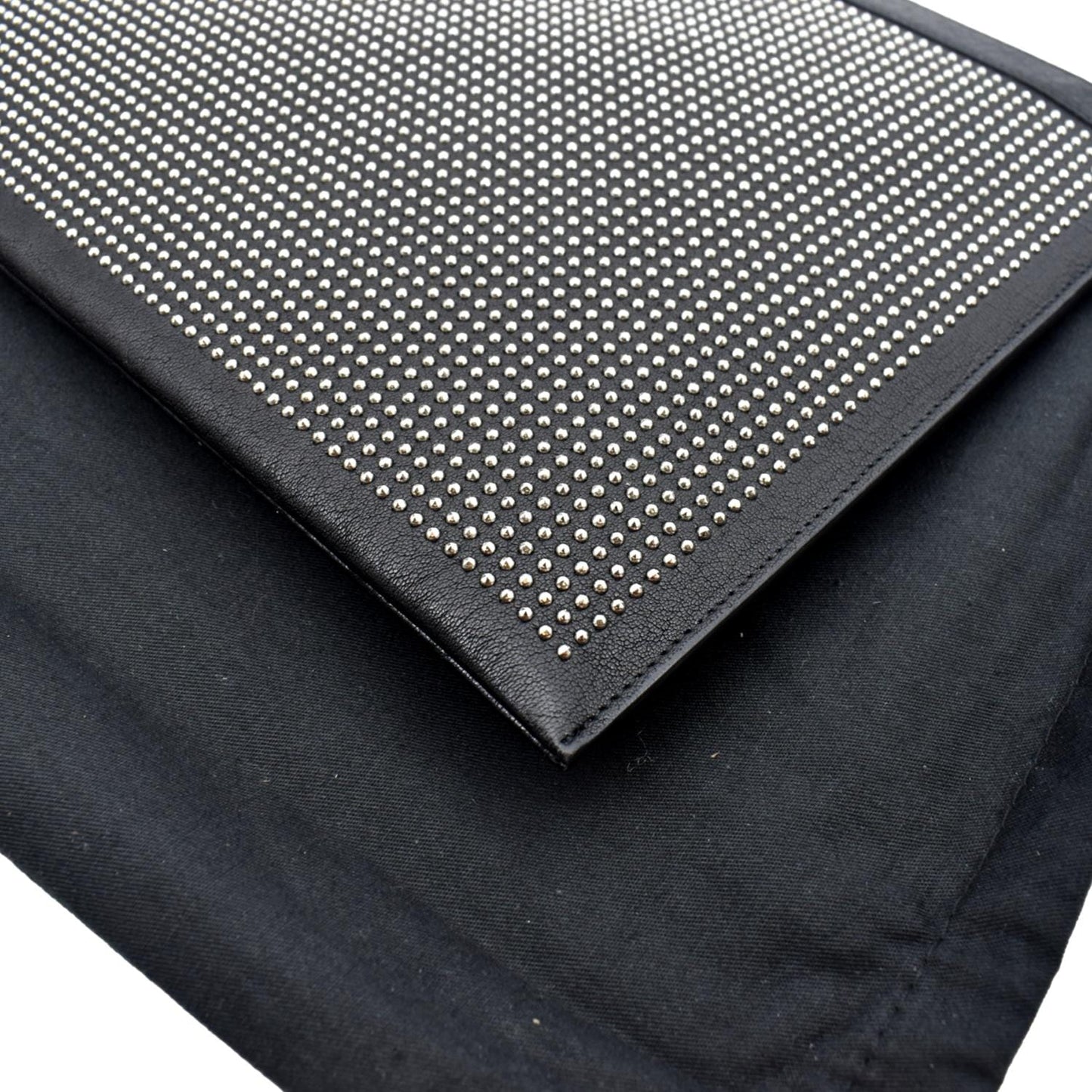 YVES SAINT LAURENT Zip Studded Leather Pouch Black