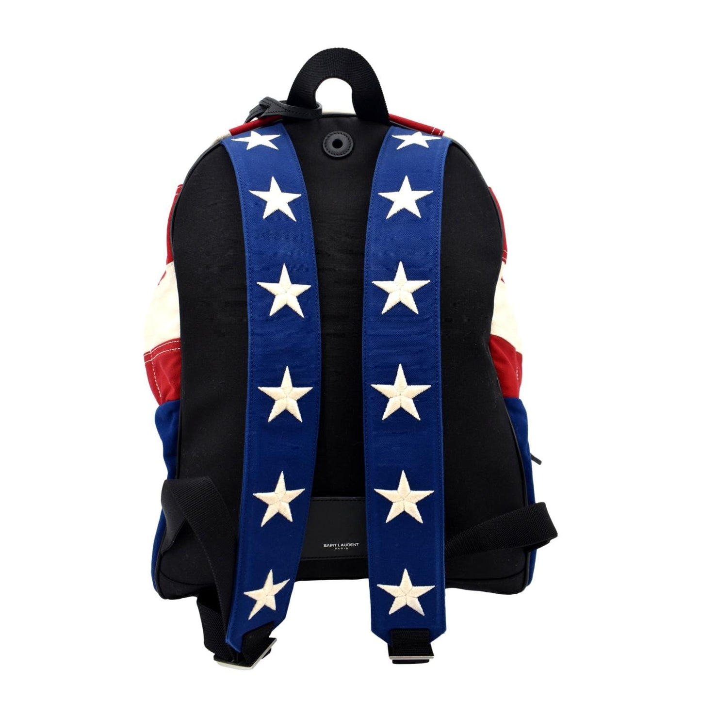 YVES SAINT LAURENT American Flag Canvas Backpack Bag Red