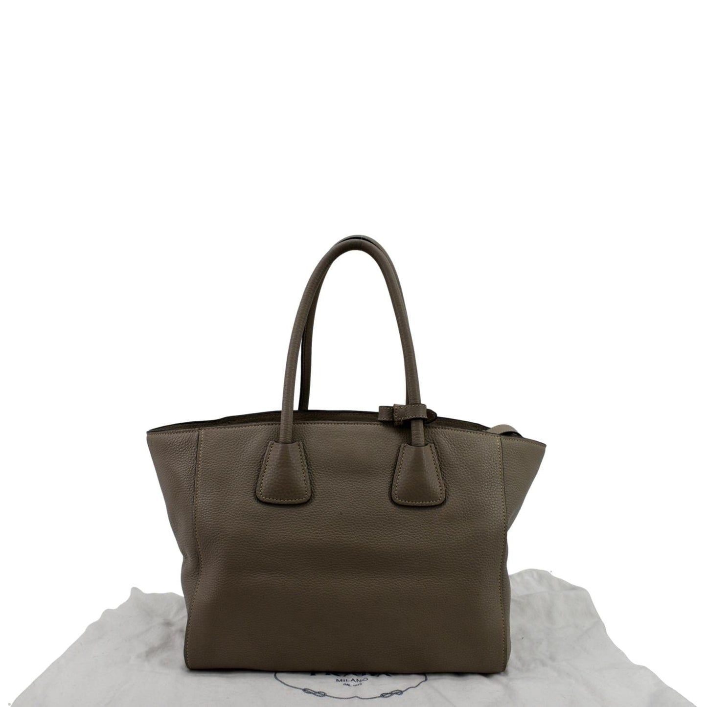PRADA Leather Tote Shoulder Bag Tan