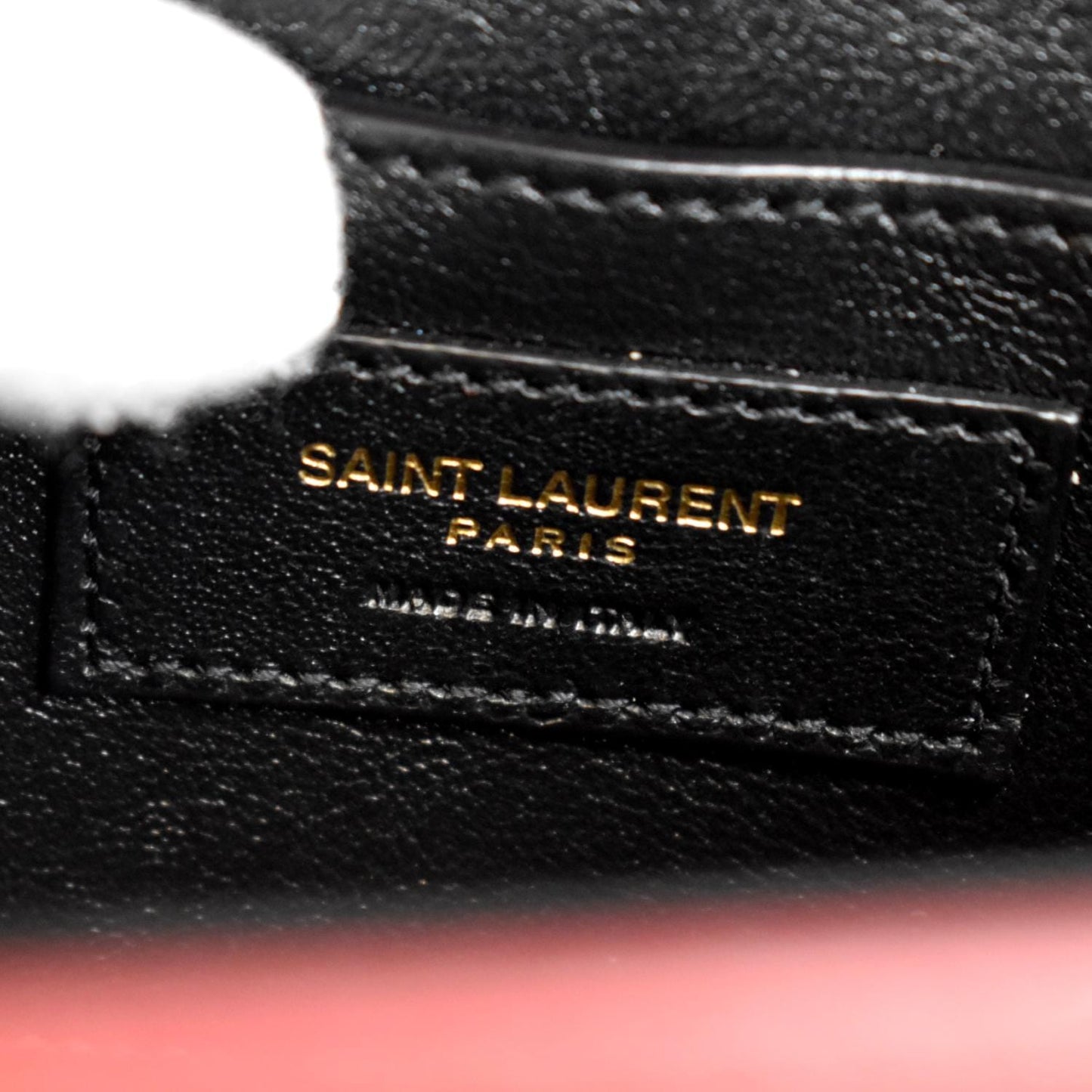 YVES SAINT LAURENT Cassandra Top Handle Embossed Leather Shoulder Bag Red