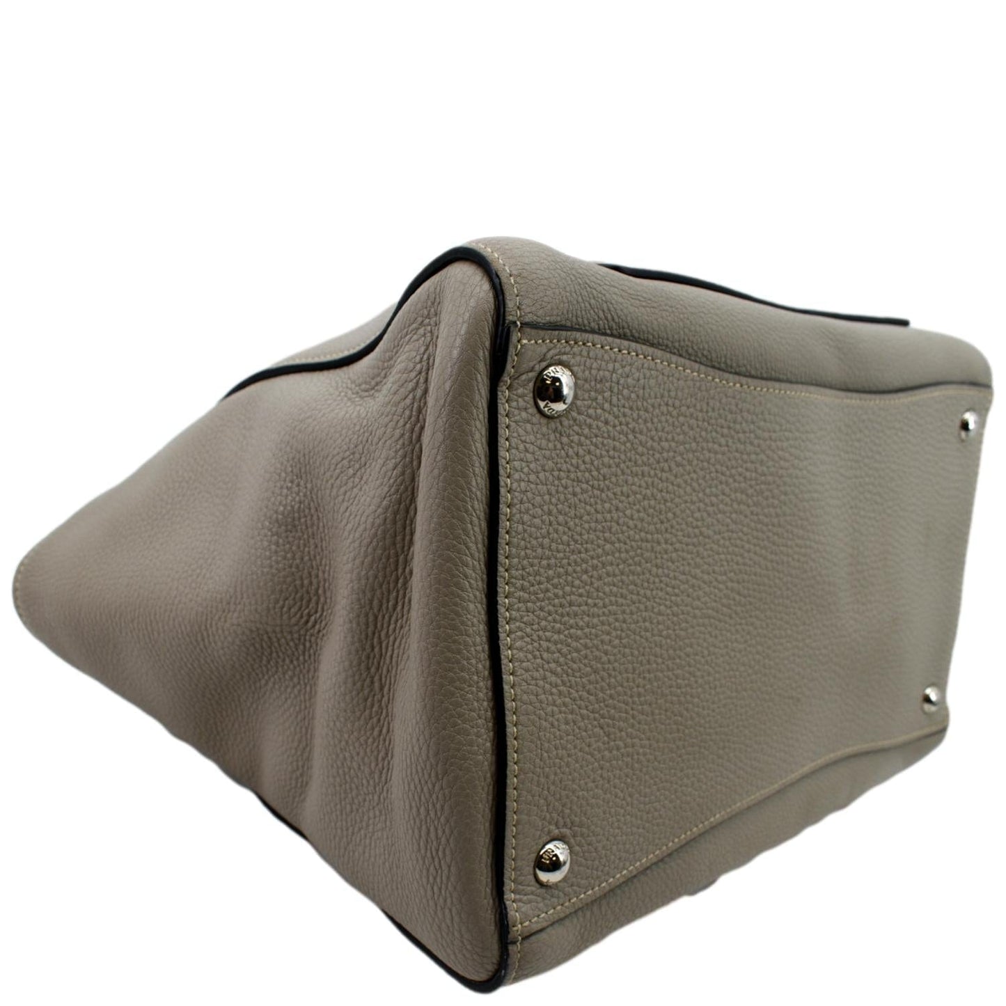 PRADA Leather Tote Shoulder Bag Tan