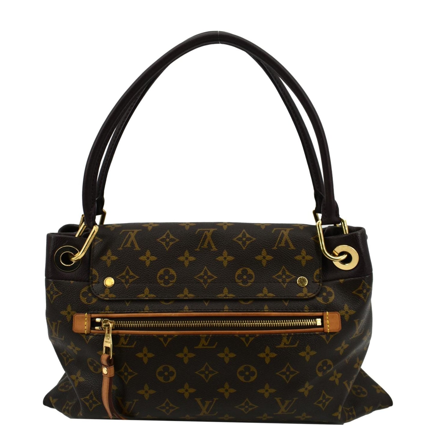 LOUIS VUITTON Olympe Monogram Canvas Satchel Shoulder Bag Brown