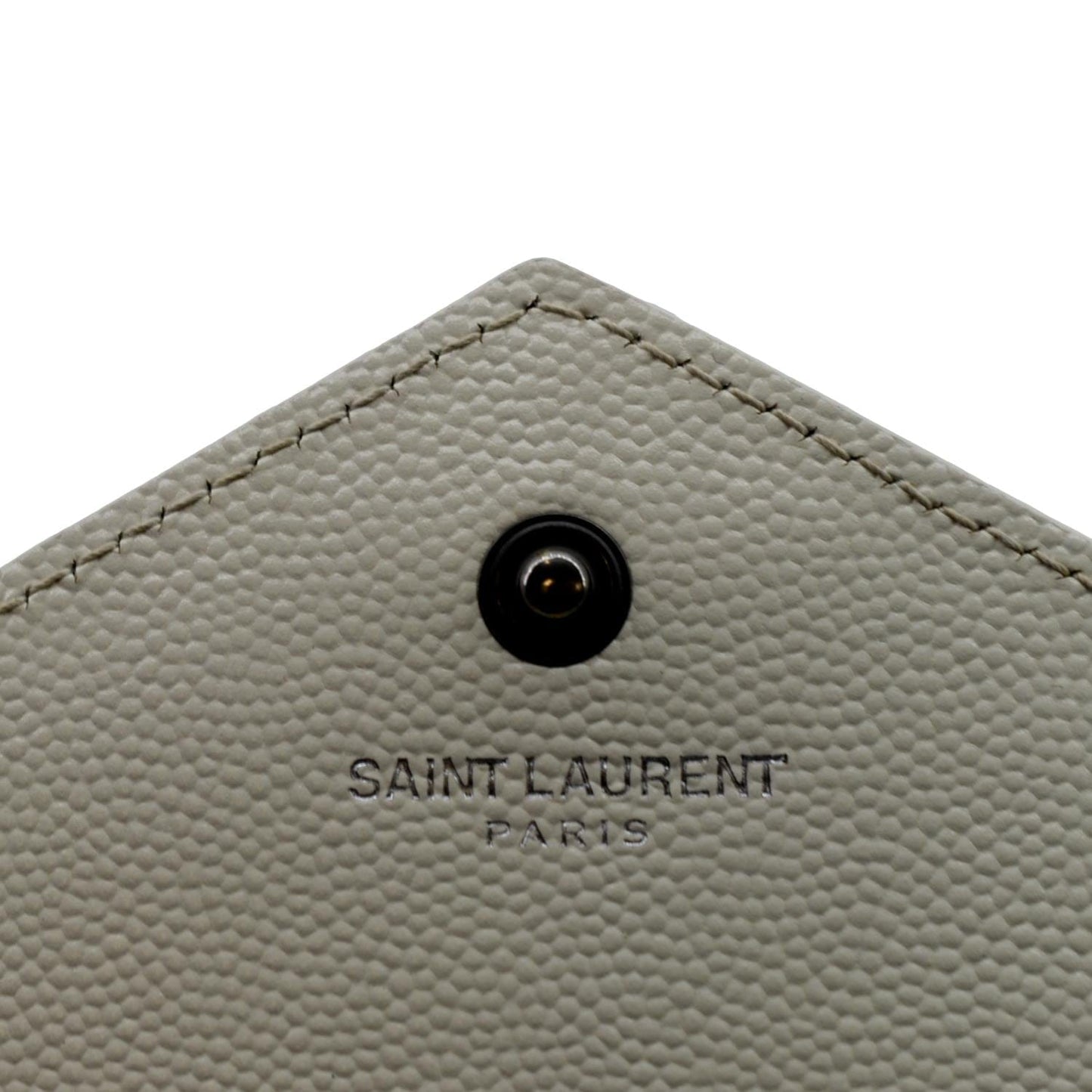 YVES SAINT LAURENT Contrast Trim Wallet on Chain Leather Shoulder Bag White