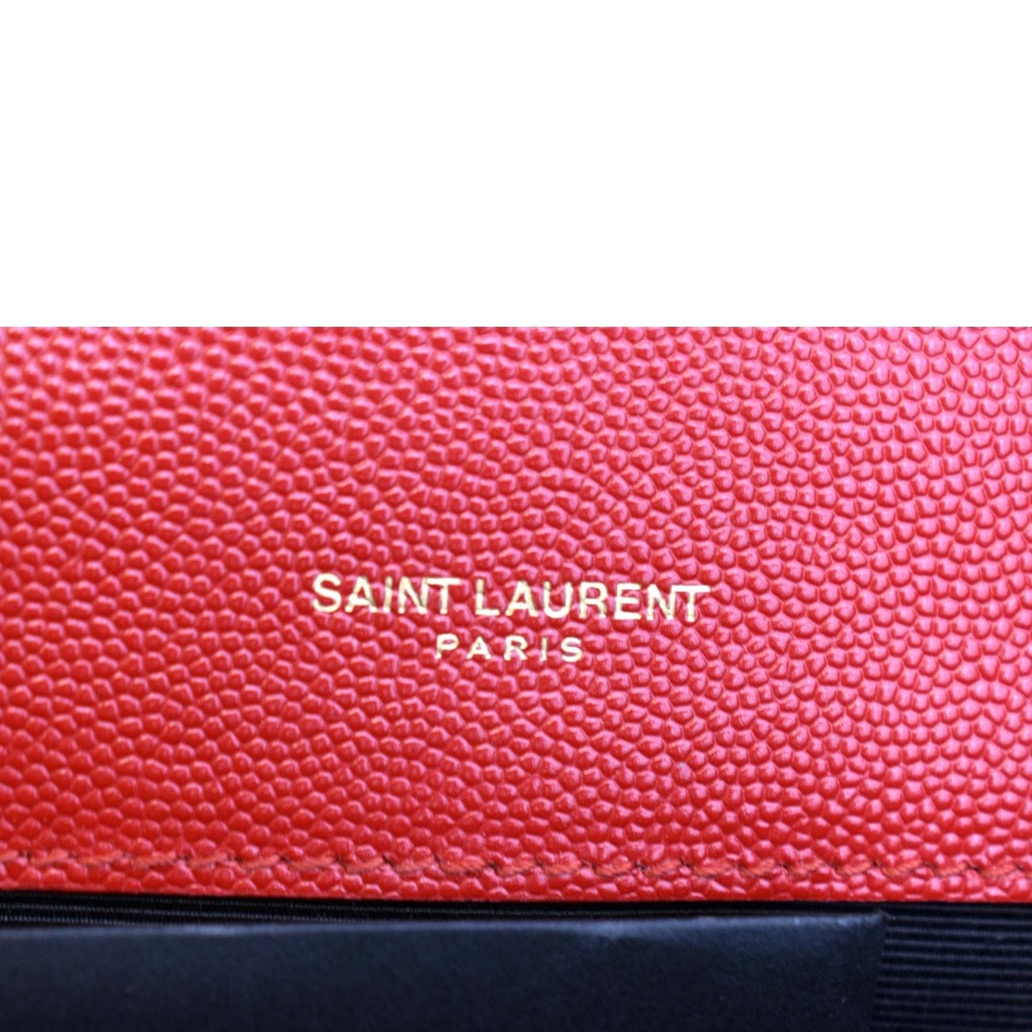 YVES SAINT LAURENT Medium Envelope Leather Chain Shoulder Bag Red
