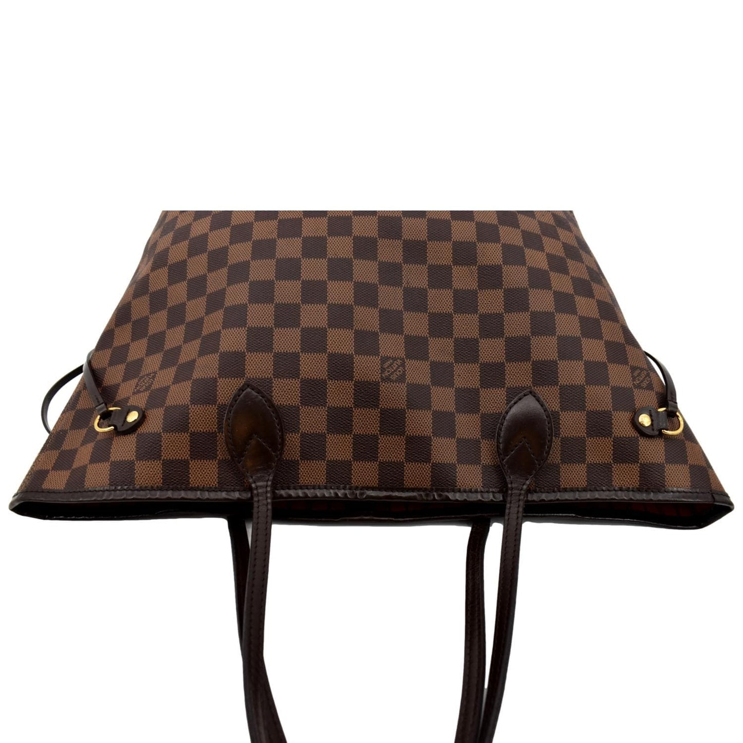 LOUIS VUITTON Neverfull MM Damier Ebene Tote Bag Brown