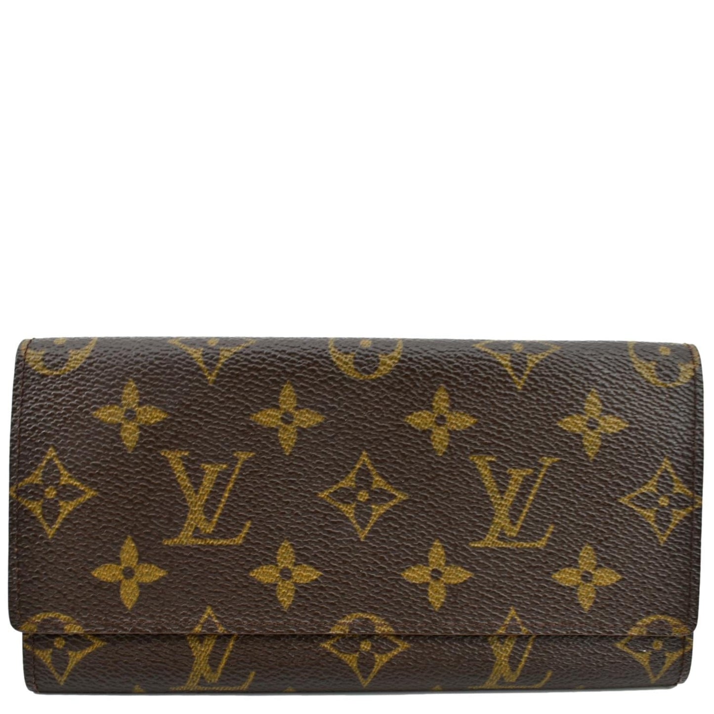 LOUIS VUITTON Fold Over Monogram Canvas Wallet Brown