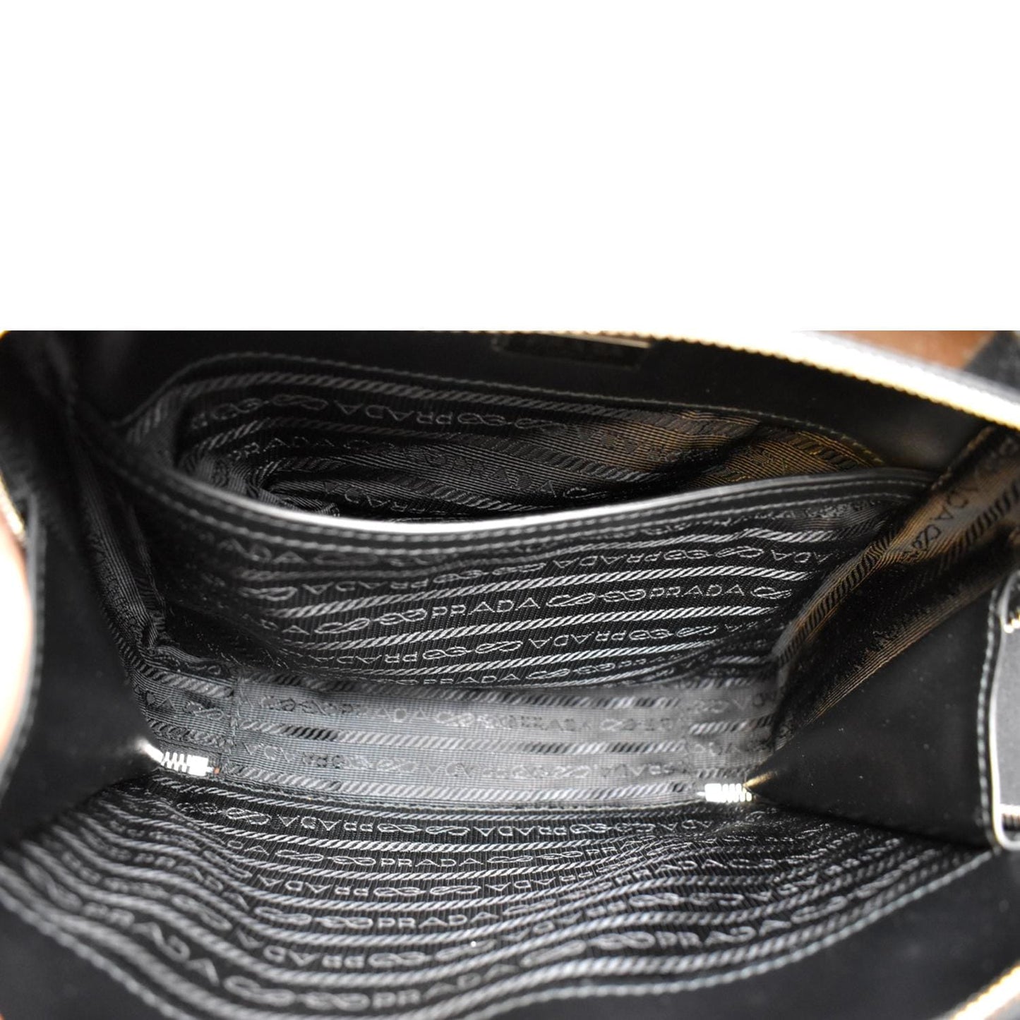 PRADA Brique Patent Leather Crossbody Bag Black 2VH069