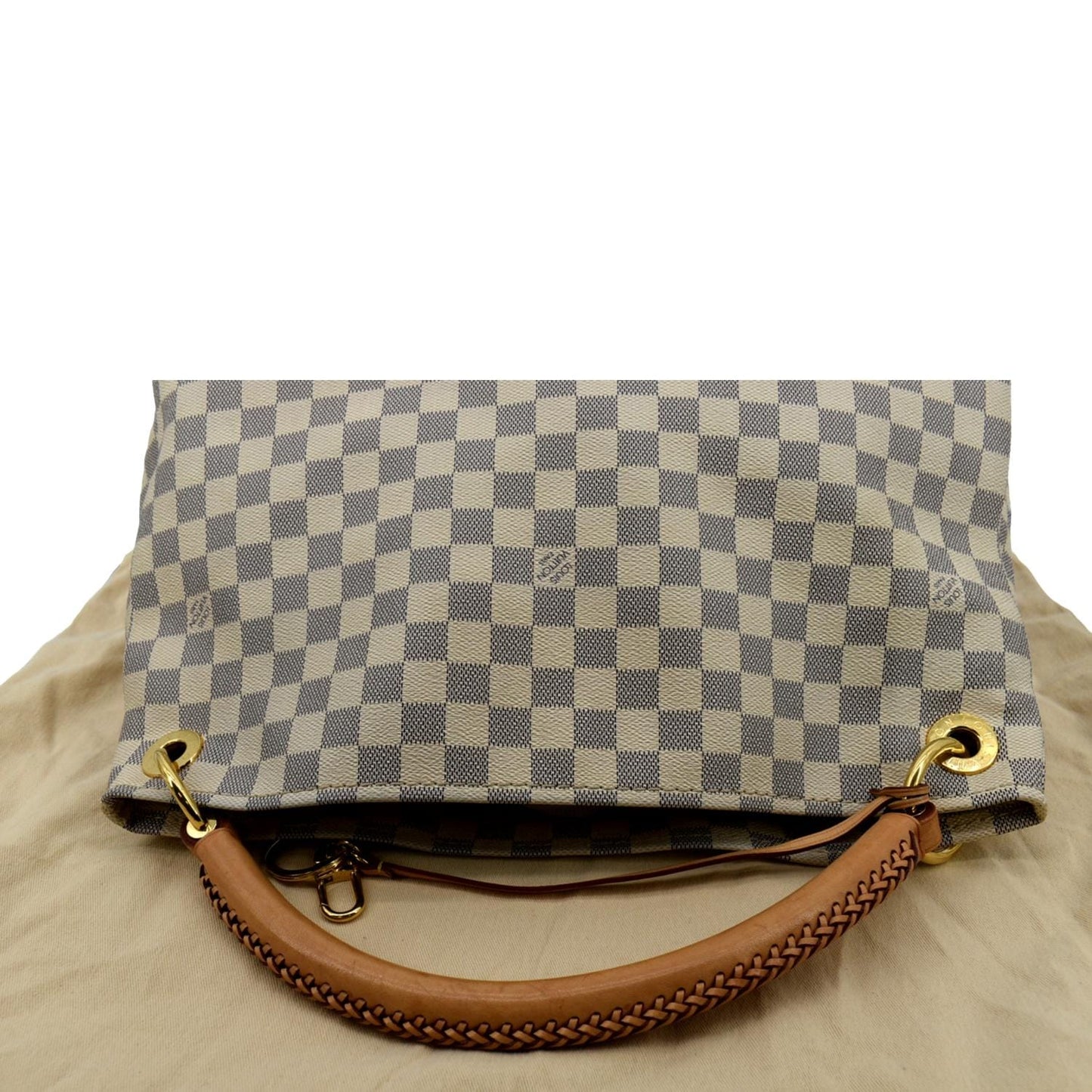 LOUIS VUITTON Artsy MM Damier Azur Hobo Bag White