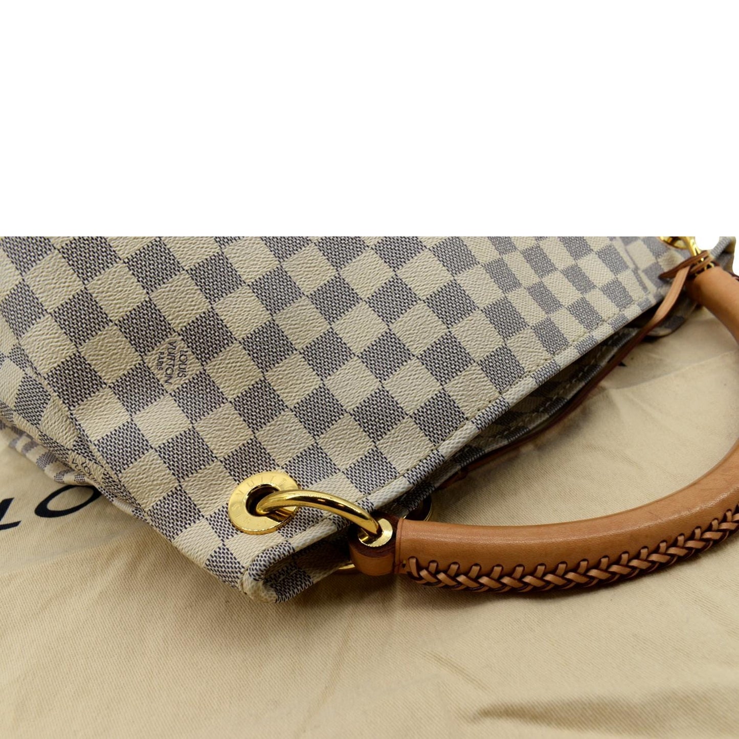 LOUIS VUITTON Artsy MM Damier Azur Hobo Bag White