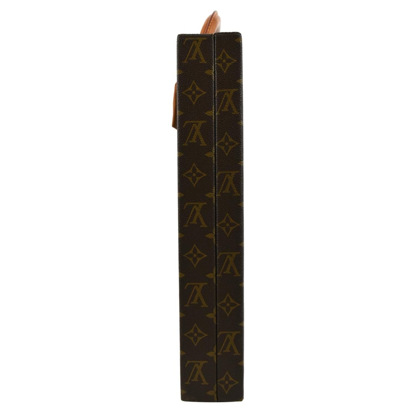 LOUIS VUITTON Attache Case Vertical Monogram Canvas Briefcase Brown