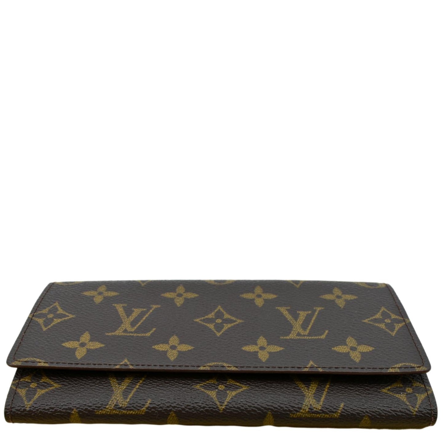 LOUIS VUITTON Fold Over Monogram Canvas Wallet Brown
