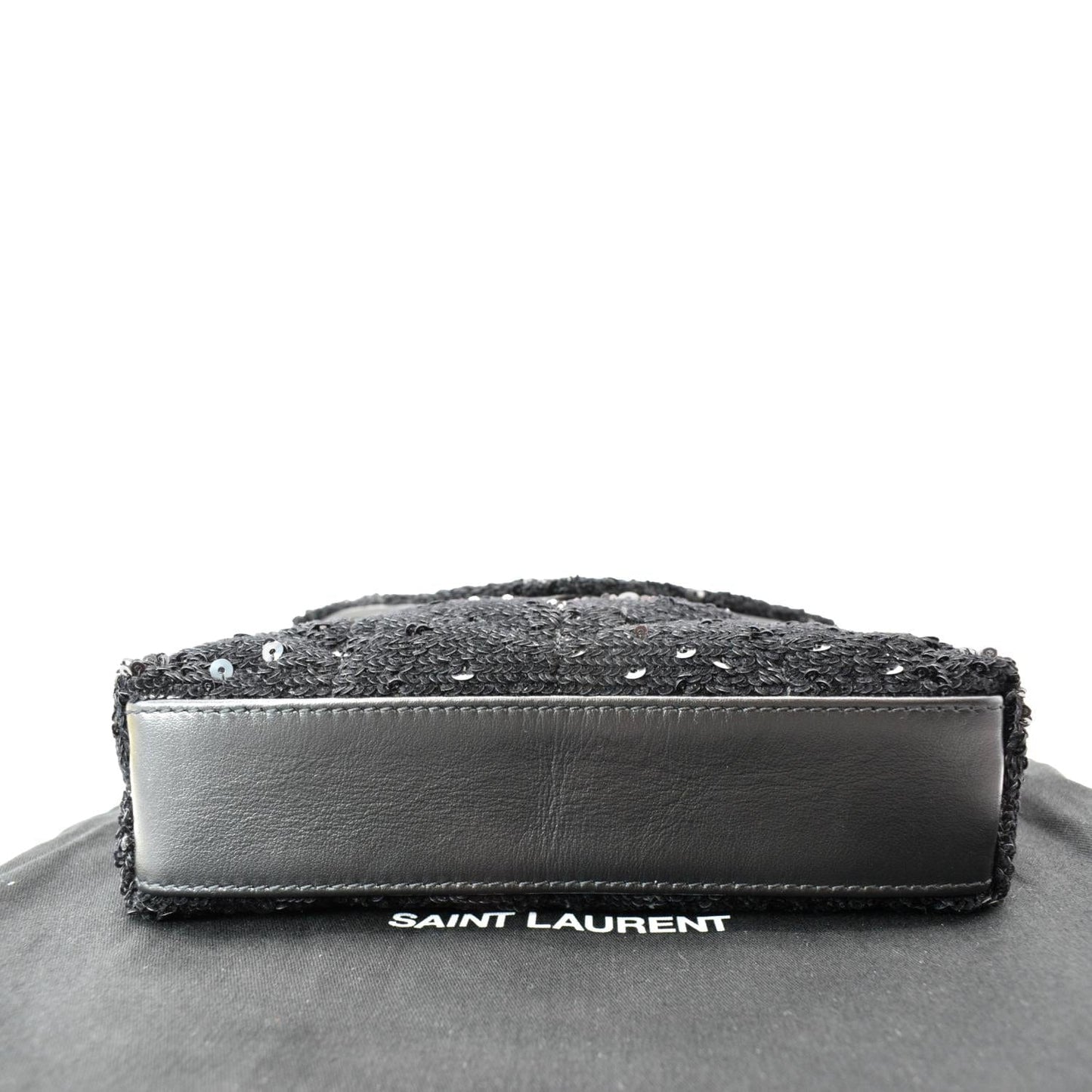 YVES SAINT LAURENT Small Puffer Sequin Clutch Wallet Black - sold