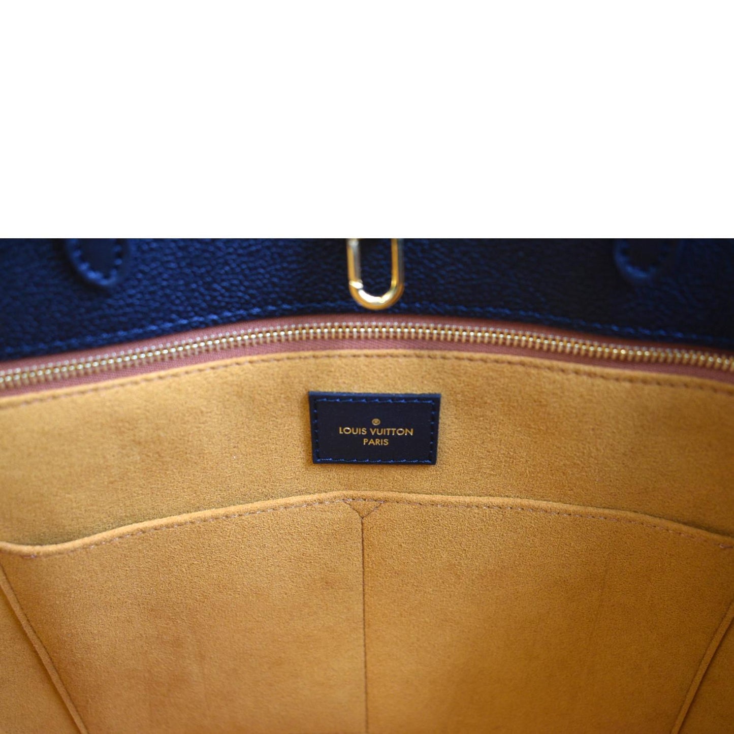 LOUIS VUITTON Onthego GM Monogram Empreinte Leather Tote Bag Black