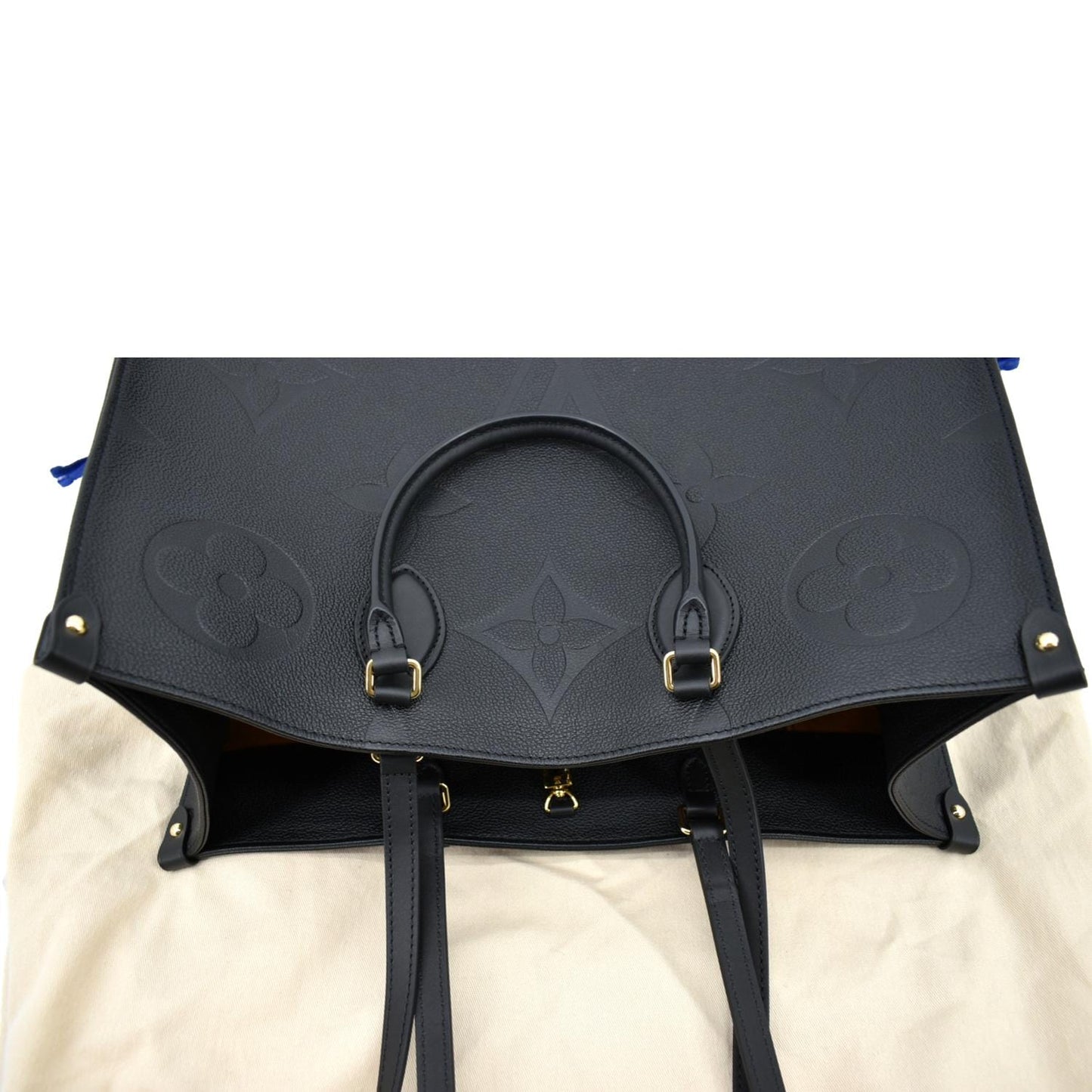 LOUIS VUITTON Onthego GM Monogram Empreinte Leather Tote Bag Black
