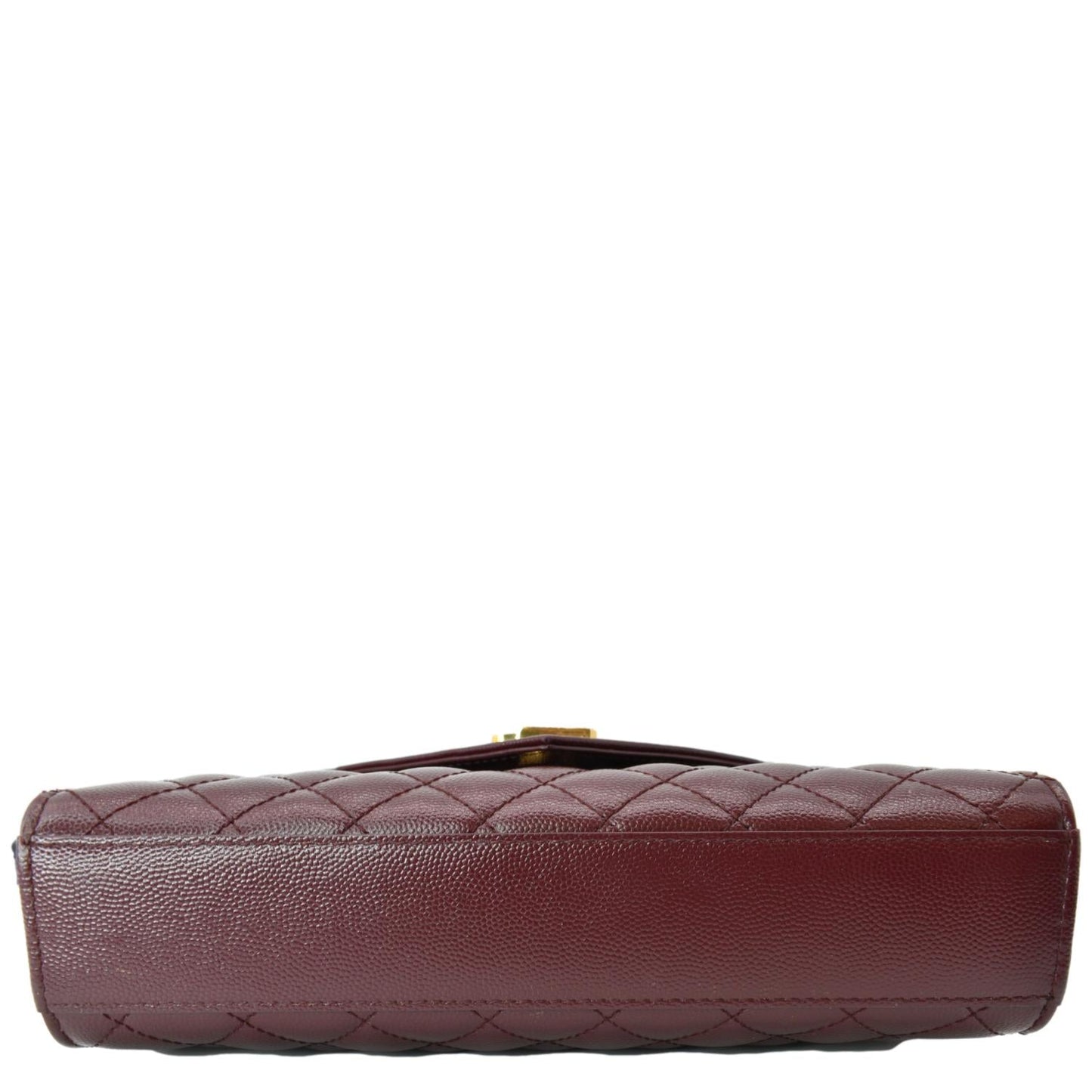 YVES SAINT LAURENT Medium Envelope Leather Chain Shoulder Bag Maroon