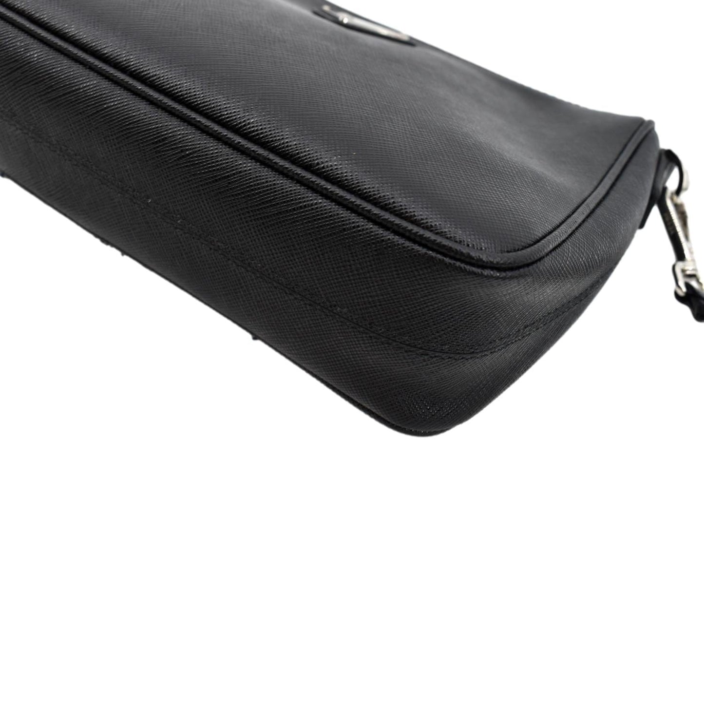 PRADA Saffiano Leather Shoulder Bag Black 2VH113