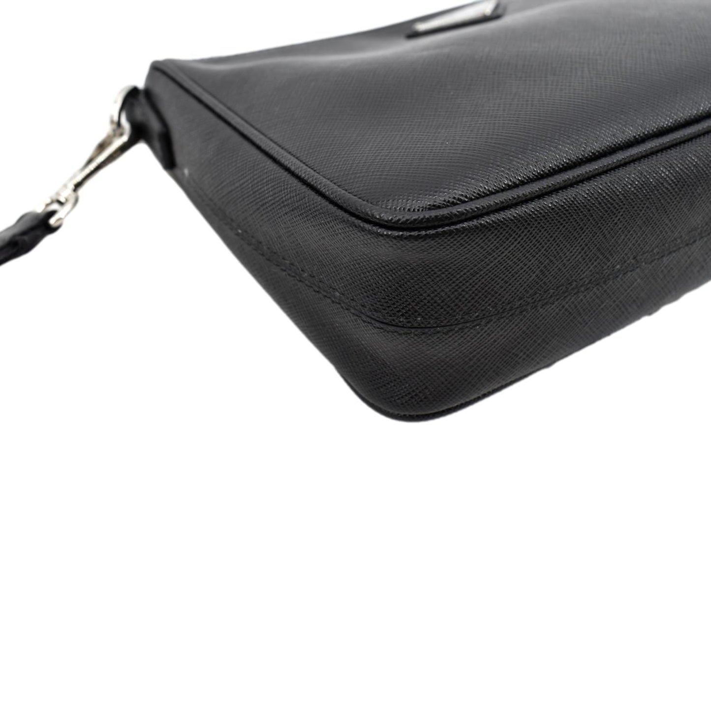 PRADA Saffiano Leather Shoulder Bag Black 2VH113