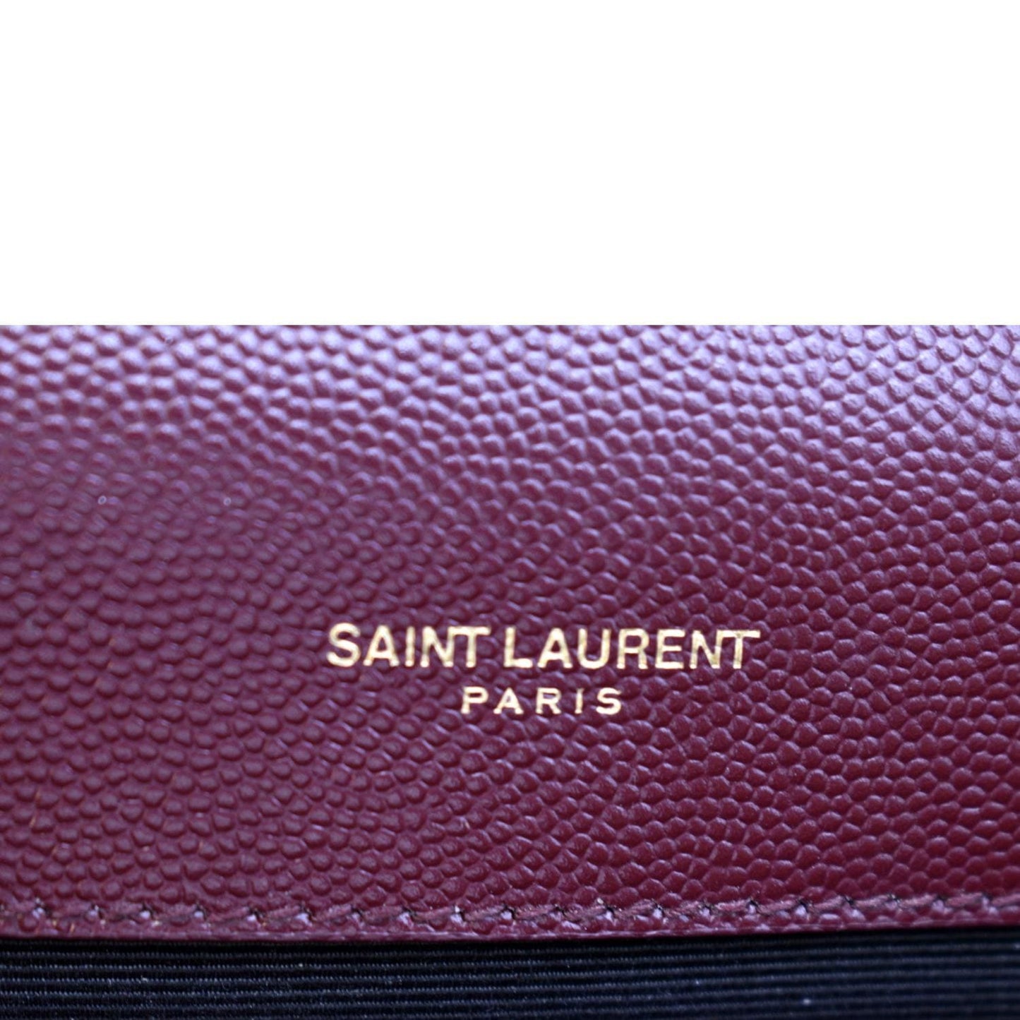 YVES SAINT LAURENT Medium Envelope Leather Chain Shoulder Bag Maroon